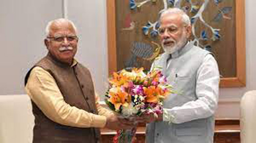 CM Manohar Lal meets PM Narendra Modi