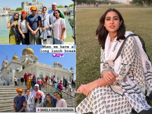 Sara Ali Khan Visits Gurudwara : सारा अली खान दिल्ली के बंगला साहिब गुरुद्वारा पहुंचीं अपनी टीम के साथ