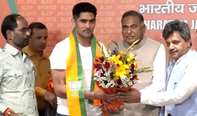 Boxer Vijender Singh joins BJP : भाजपा में शामिल हुए बॉक्सर विजेंद्र सिंह