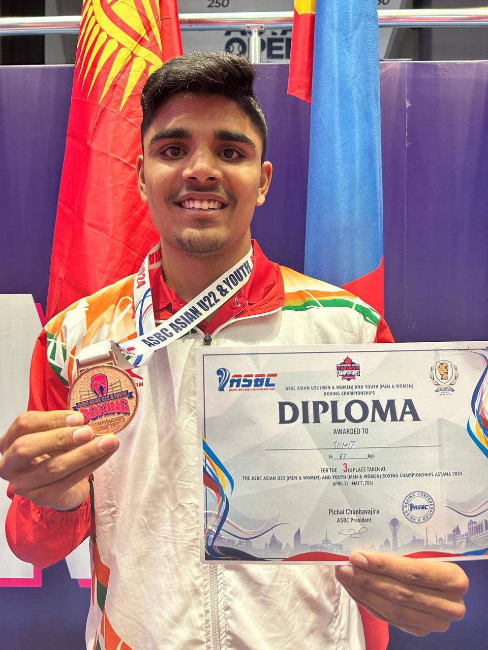 Asian Youth Boxing Championship 2024 : कज़ाख़िस्तान में हुई एशियन यूथ बॉक्सिंग चैंपियनशिप में सुमित दहिया ने हासिल किया कांस्य पदक