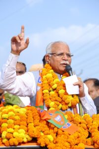 Manohar Lal Road Show In Panipat