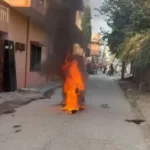 Bike Caught Fire In Sonipat